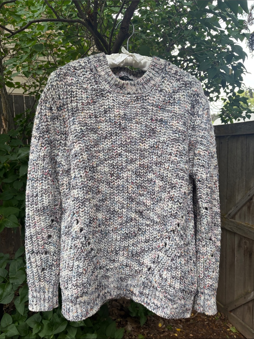 Anthropologie Multicolor Speckled Chunky Crewneck Sweater by Rails XS
